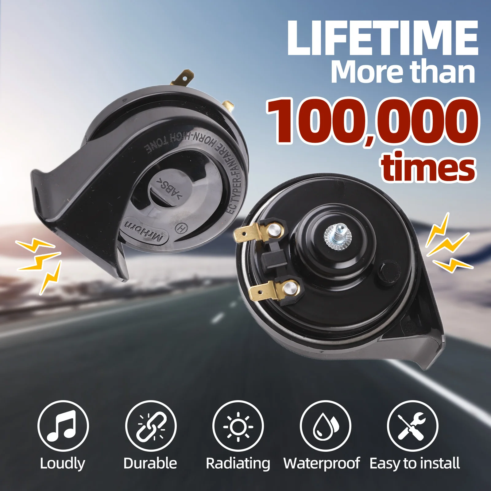 Car Horn 12V Super Loud Snail Horn 129dB Waterproof High/Low Dual Tone for Car Motorcycle Truck Van SUV
Car Horn 12V Super Loud Snail Horn 129dB Waterproof High/Low Dual Tone for Car Motorcycle Truck Van SUV