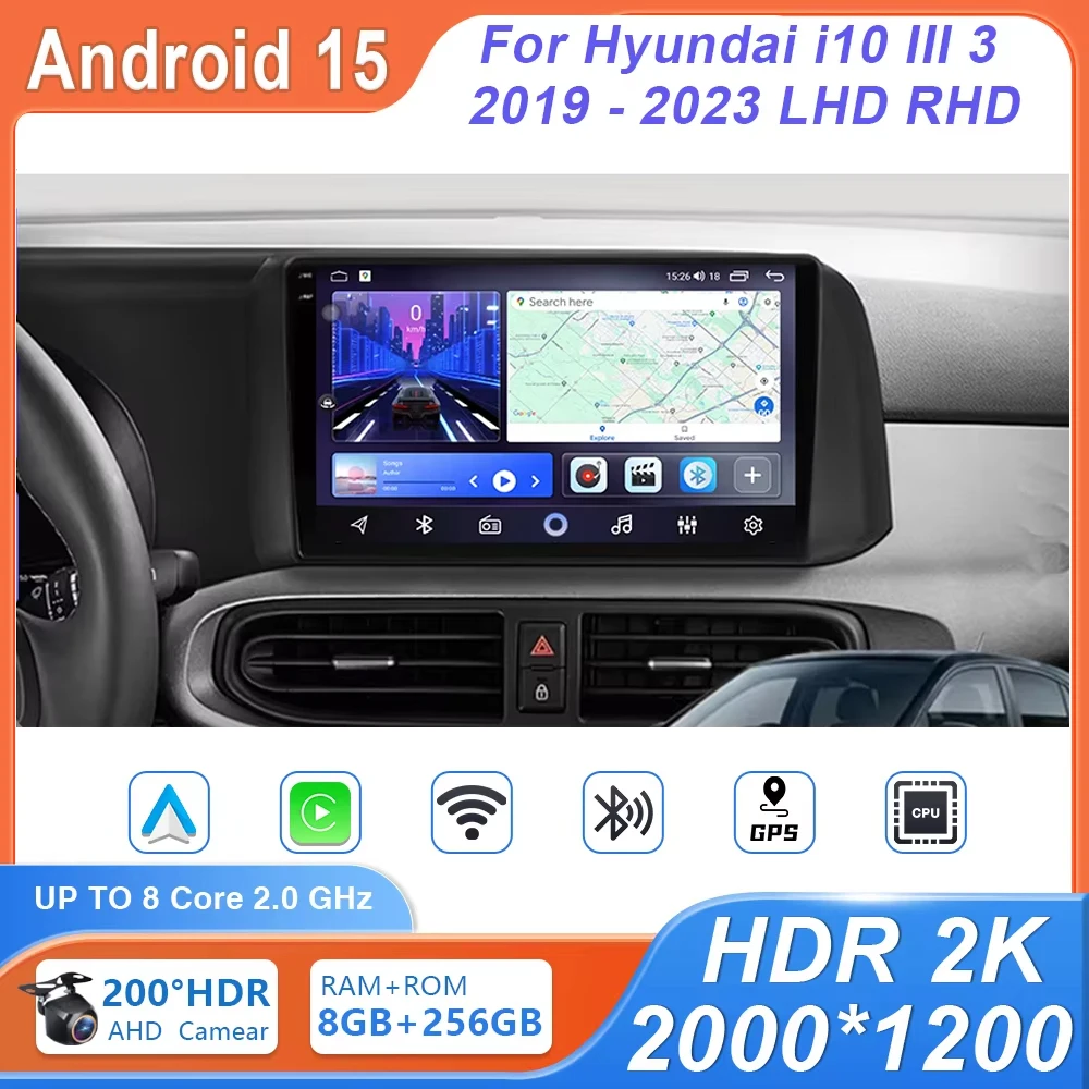 Android 15 Auto 4G WIFI Car Radio Head Unit GPS Carplay Multimedia Player For Hyundai i10 III 3 2019 - 2023 LHD RHD No 2din DVD
Android 15 Auto 4G WIFI Car Radio Head Unit GPS Carplay Multimedia Player For Hyundai i10 III 3 2019 - 2023 LHD RHD No 2din DVD