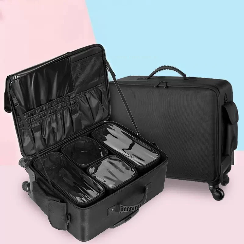 Large trolley makeup suitcase professional makeup artists luggage eyelash nail technicians women's dedicated case cosmetic bag
Large trolley makeup suitcase professional makeup artists luggage eyelash nail technicians women's dedicated case cosmetic bag