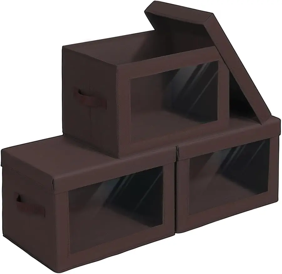 Foldable Storage Boxes with Clear Window - Clothes Organizers and Decorative Bins with Lid, Fabric Storage Cube, Baskets for She
Foldable Storage Boxes with Clear Window - Clothes Organizers and Decorative Bins with Lid, Fabric Storage Cube, Baskets for She