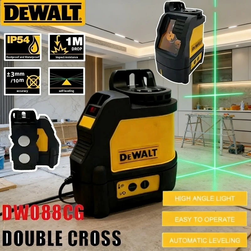 Лазерный уровень DEWALT DW088CG с 2 линиями, высокоточный, самовыравнивающийся, для внутренних и наружных работ, с зеленым лучом, электроинструмент
Лазерный уровень DEWALT DW088CG с 2 линиями, высокоточный, самовыравнивающийся, для внутренних и наружных работ, с зеленым лучом, электроинструмент