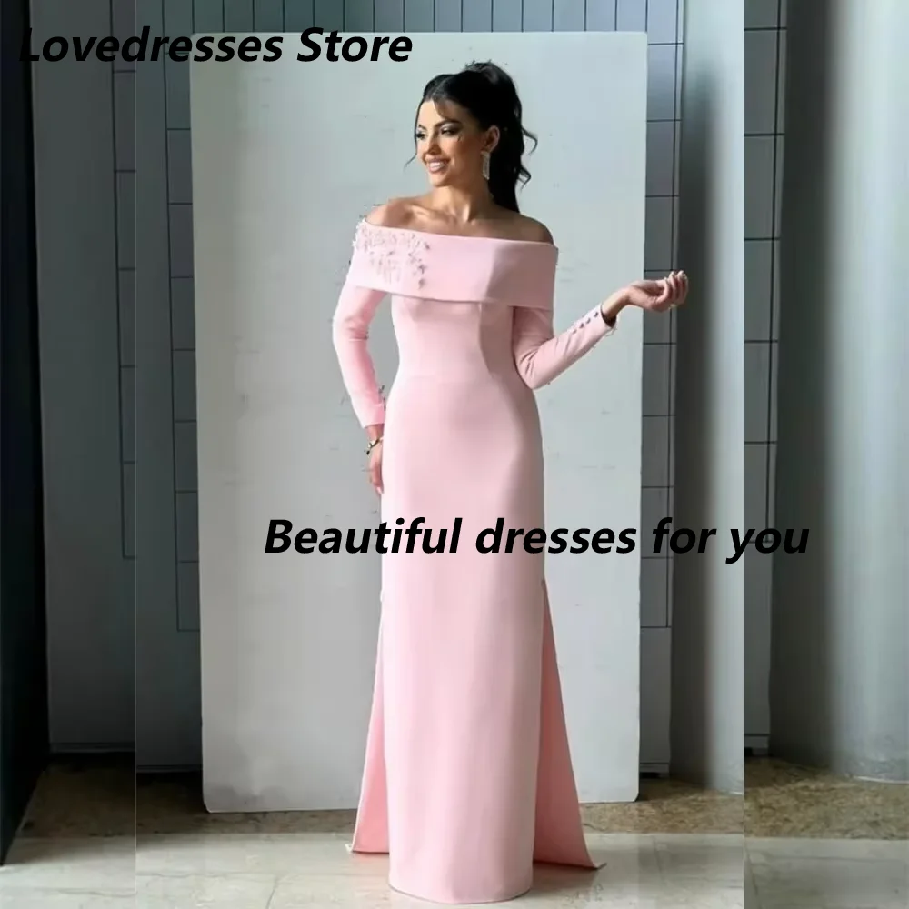 Customized Elegant Off Shoulder Evening Dresses Floral Appliques Long Sleeves Party Dress Button Back Straight Prom Dresses
Customized Elegant Off Shoulder Evening Dresses Floral Appliques Long Sleeves Party Dress Button Back Straight Prom Dresses