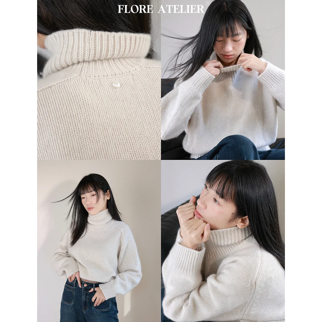 Warm High Collar eep Wool Camere Loose Knitted Sweater Women's Comfortable Lazy Sle Winter Faion Loose Fit Sweater
Warm High Collar eep Wool Camere Loose Knitted Sweater Women's Comfortable Lazy Sle Winter Faion Loose Fit Sweater