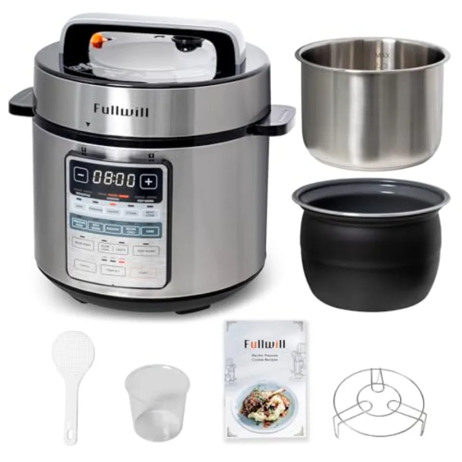Electric Pressure Cooker 6QT Dual Pots 12 in 1 MultiFunction Cooker with 304 Stainless Steel Ceramic Pots Pressure Cook Soup Po
Electric Pressure Cooker 6QT Dual Pots 12 in 1 MultiFunction Cooker with 304 Stainless Steel Ceramic Pots Pressure Cook Soup Po