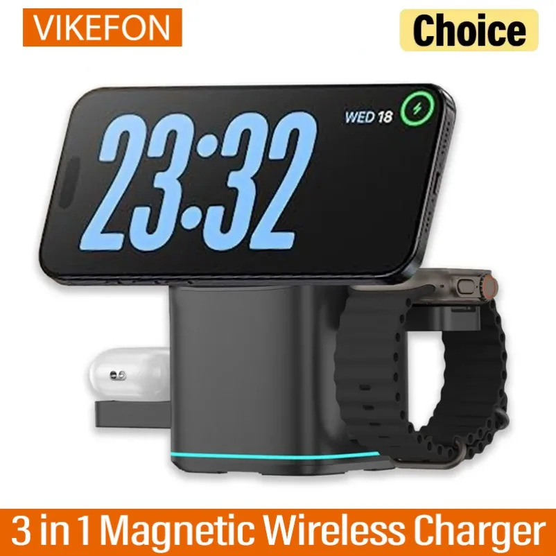 3 in 1 Magnetic Wireless Charger Touch 180° Rotation Stand For iPhone 17 16 15 14 13 12 Apple Watch AirPods Pro Fast Charging
3 in 1 Magnetic Wireless Charger Touch 180° Rotation Stand For iPhone 17 16 15 14 13 12 Apple Watch AirPods Pro Fast Charging