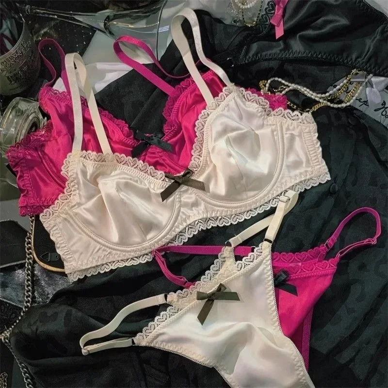 Women Underwear Set Ice Silk Sexy Lace See Through Push Up Bra Set Summer Spring Gathered Breathable Lingerie and Panty
Women Underwear Set Ice Silk Sexy Lace See Through Push Up Bra Set Summer Spring Gathered Breathable Lingerie and Panty