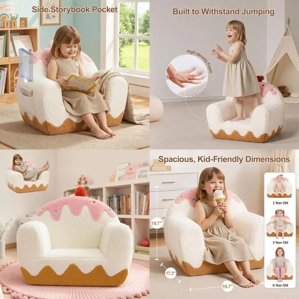 Children's Sherpa Sofa Chair with Book Pocket & Carry Handle, Ideal for Playrooms or Bedrooms, Perfect for Toddlers Aged 1-6, Un
Children's Sherpa Sofa Chair with Book Pocket & Carry Handle, Ideal for Playrooms or Bedrooms, Perfect for Toddlers Aged 1-6, Un