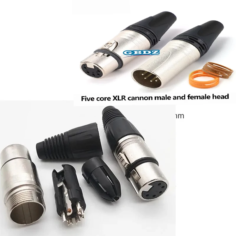 NC5MXX XLR 5 Pin Male / Female Cable Connector Plug NC5MXX NC5FXX With Color Ring Gold Plated Pin, For Microphone/MIC
NC5MXX XLR 5 Pin Male / Female Cable Connector Plug NC5MXX NC5FXX With Color Ring Gold Plated Pin, For Microphone/MIC