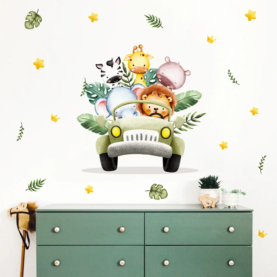Jungle Animals Car Leaves Wall Stickers for Children Kids Rooms Boys Baby Room Bedroom Decoration Nursery Wallpaper Giraffe
Jungle Animals Car Leaves Wall Stickers for Children Kids Rooms Boys Baby Room Bedroom Decoration Nursery Wallpaper Giraffe