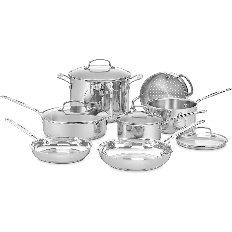 Cuisinart 77-11G Stainless Steel 11-Piece Set Chef's-Classic-Stainless-Cookware-Collection
Cuisinart 77-11G Stainless Steel 11-Piece Set Chef's-Classic-Stainless-Cookware-Collection