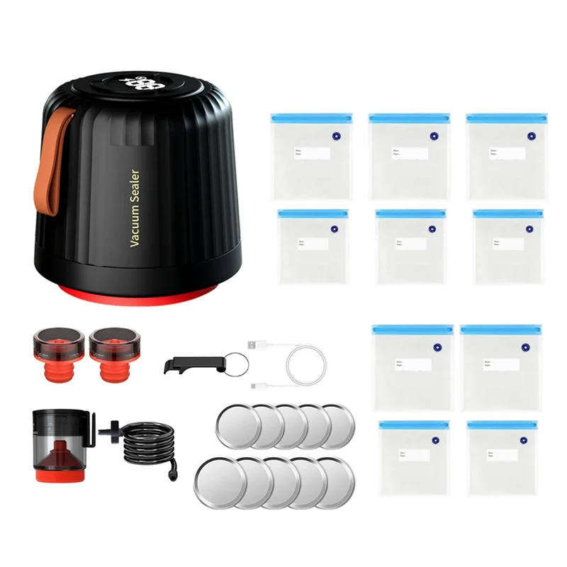 KB-Mason Jar Vacuum Sealer, Electric Mason Jar Vacuum Sealer Kit With Wide & Regular Mouth Mason Lids
KB-Mason Jar Vacuum Sealer, Electric Mason Jar Vacuum Sealer Kit With Wide & Regular Mouth Mason Lids