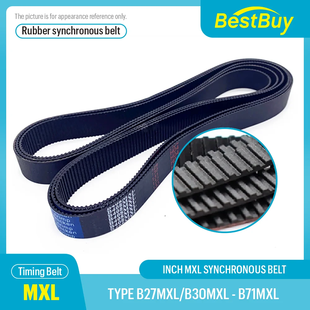 Trapezoidal Tooth B27MXL-B71MXL Timing Belt Length LP=54.86 To 144.27MM Width 4.8/6/10/12.7MM High Torque Toothed Belt
Trapezoidal Tooth B27MXL-B71MXL Timing Belt Length LP=54.86 To 144.27MM Width 4.8/6/10/12.7MM High Torque Toothed Belt