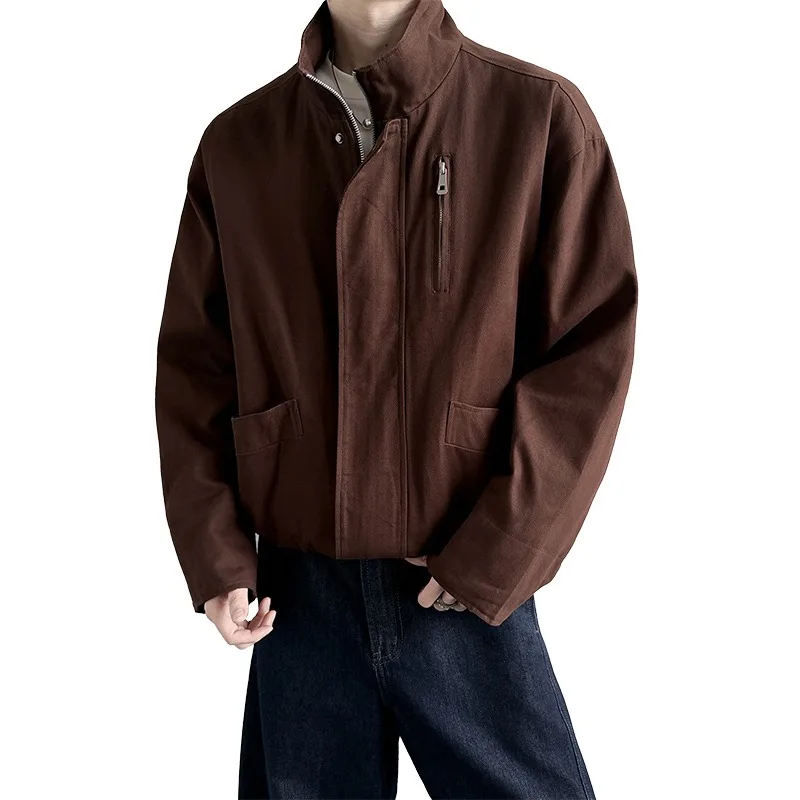 Vintage Stand Collar Workwear Jacket for Men Spring New American Style Short Jacket Tough Guy Retro Flight Coats Loose Stiff Top
Vintage Stand Collar Workwear Jacket for Men Spring New American Style Short Jacket Tough Guy Retro Flight Coats Loose Stiff Top