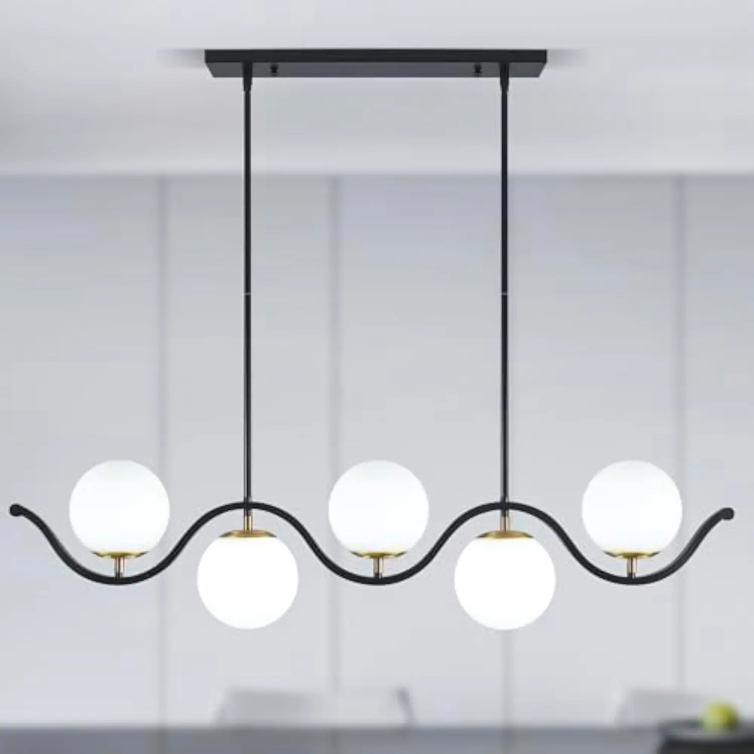 42" Kitchen Island Lighting Dining Room Light Fixture 5-Light Black Gold Glass Globe Chandeliers Modern Pendant Light Fixtures
42" Kitchen Island Lighting Dining Room Light Fixture 5-Light Black Gold Glass Globe Chandeliers Modern Pendant Light Fixtures