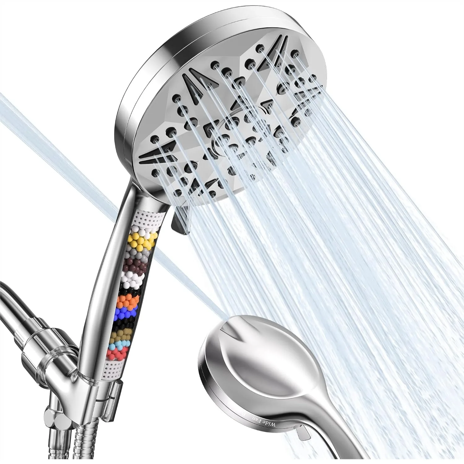 Filtered Shower Head with Handheld, High Pressure Detachable 10-Mode Showerhead for Hard Water with Anti-Clog Nozzles
Filtered Shower Head with Handheld, High Pressure Detachable 10-Mode Showerhead for Hard Water with Anti-Clog Nozzles