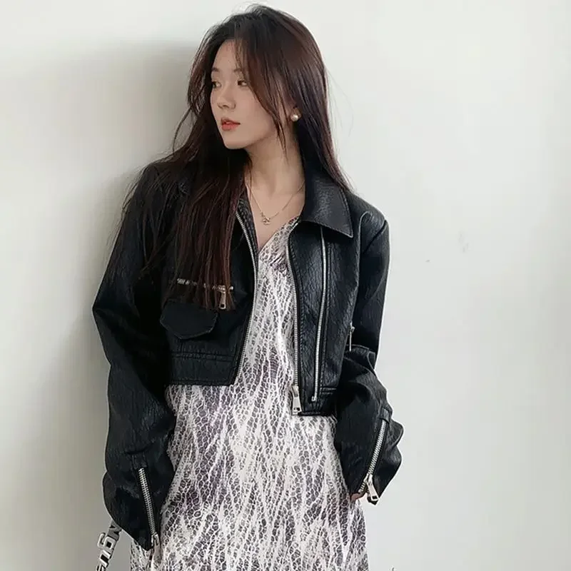 Super Spicy Short Leather Jacket Spring Fashionable Versatile Foreign Style New Design Sense Double Zipper Leather Jacket Women
Super Spicy Short Leather Jacket Spring Fashionable Versatile Foreign Style New Design Sense Double Zipper Leather Jacket Women