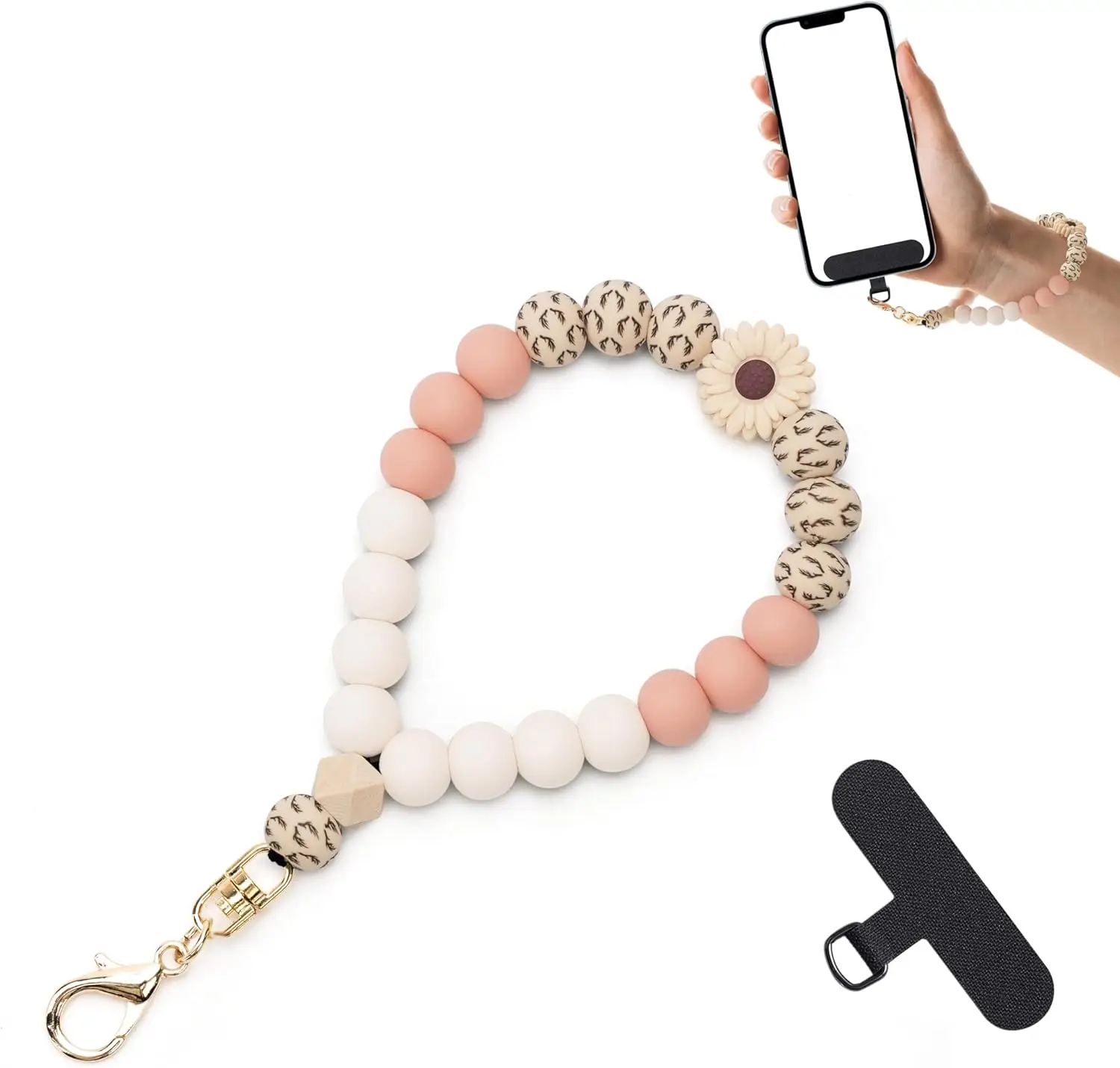 Lostars Silicone Beaded Phone Wrist Strap for Women – Elastic Phone Bracelet Wristlet with Tether Tab (Khaki Daisy)
Lostars Silicone Beaded Phone Wrist Strap for Women – Elastic Phone Bracelet Wristlet with Tether Tab (Khaki Daisy)