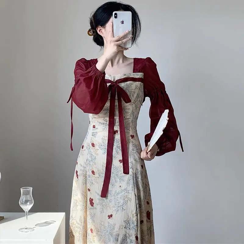 Spring Summer Patchwork Floral Dresses Ladies Chinese Style 2025 New Temperament Chiffon Puff Sleeve Long Dress Women Clothing
Spring Summer Patchwork Floral Dresses Ladies Chinese Style 2025 New Temperament Chiffon Puff Sleeve Long Dress Women Clothing