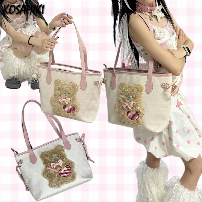 High-capacity Patchwork Fluffy Bear Shoulder Underarm Bag Fashion Trendy Women Handbags Casual All Match Y2k Aesthetic Tote Bags
High-capacity Patchwork Fluffy Bear Shoulder Underarm Bag Fashion Trendy Women Handbags Casual All Match Y2k Aesthetic Tote Bags