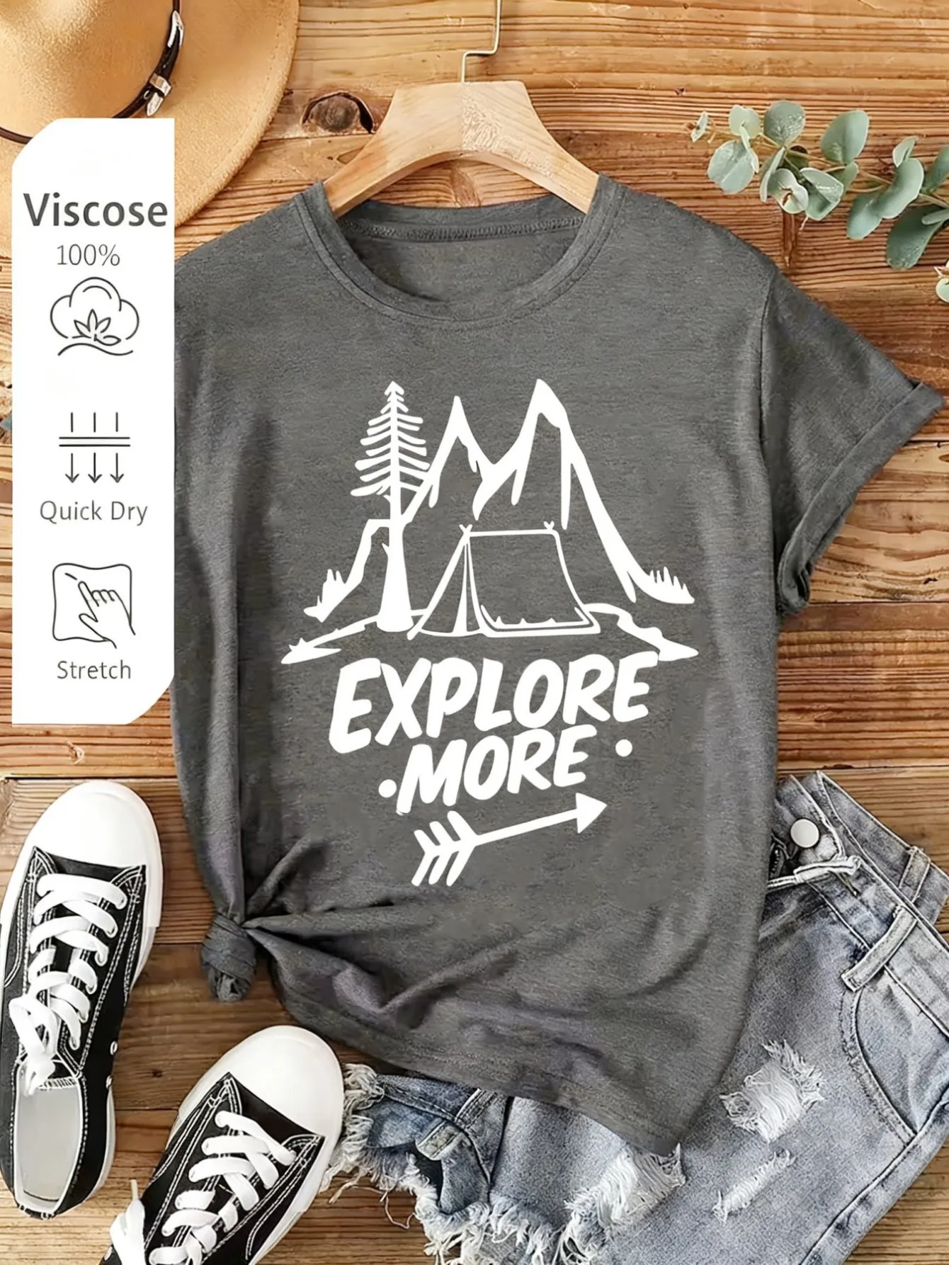 plus size women's short sleeve T-shirt Explore More Mountain Tent Tree comfortable soft fabric summer outfit women's clothing
plus size women's short sleeve T-shirt Explore More Mountain Tent Tree comfortable soft fabric summer outfit women's clothing