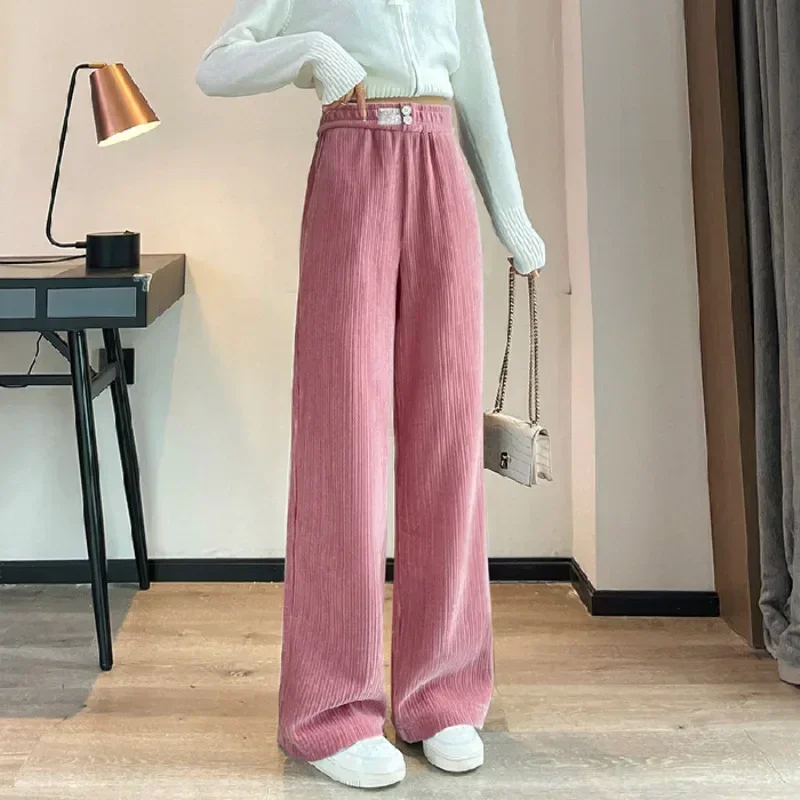 520 Grams Winter Plush Pants Composite Original Chenille Plush Wide Leg Corduroy Mop Pants High Waisted Straight Tube LJ431
520 Grams Winter Plush Pants Composite Original Chenille Plush Wide Leg Corduroy Mop Pants High Waisted Straight Tube LJ431