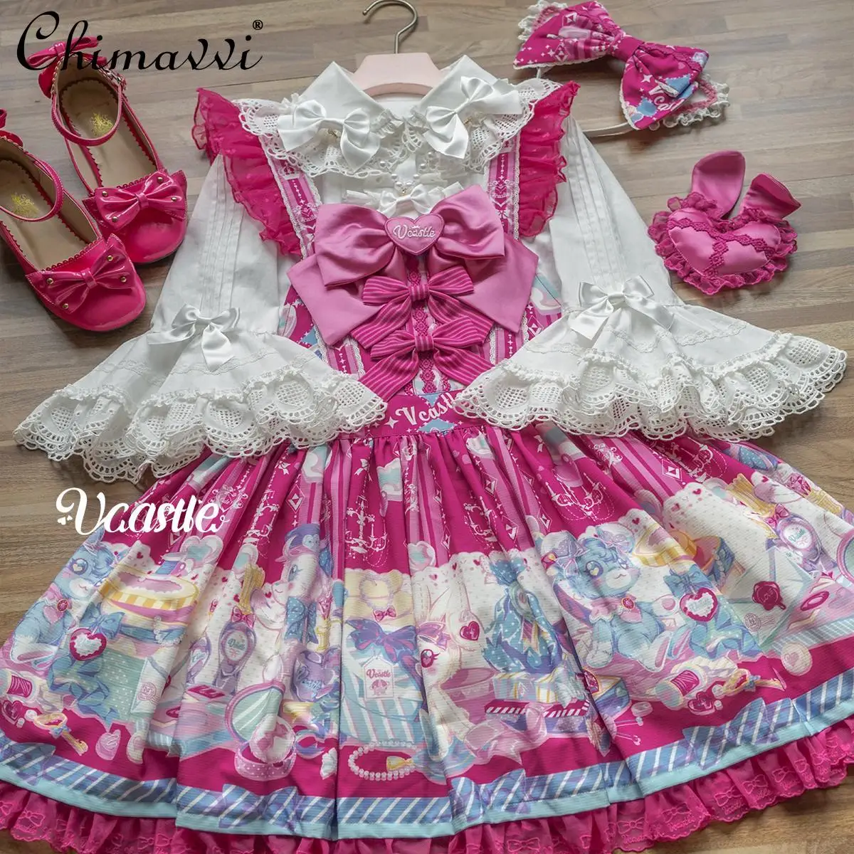Original Princess Lolita Half Sleeve Cotton Shirt Summer Girl Women's Cute Bow Chain Flare Sleeve Blouse Shirt Cos Inner Tops
Original Princess Lolita Half Sleeve Cotton Shirt Summer Girl Women's Cute Bow Chain Flare Sleeve Blouse Shirt Cos Inner Tops