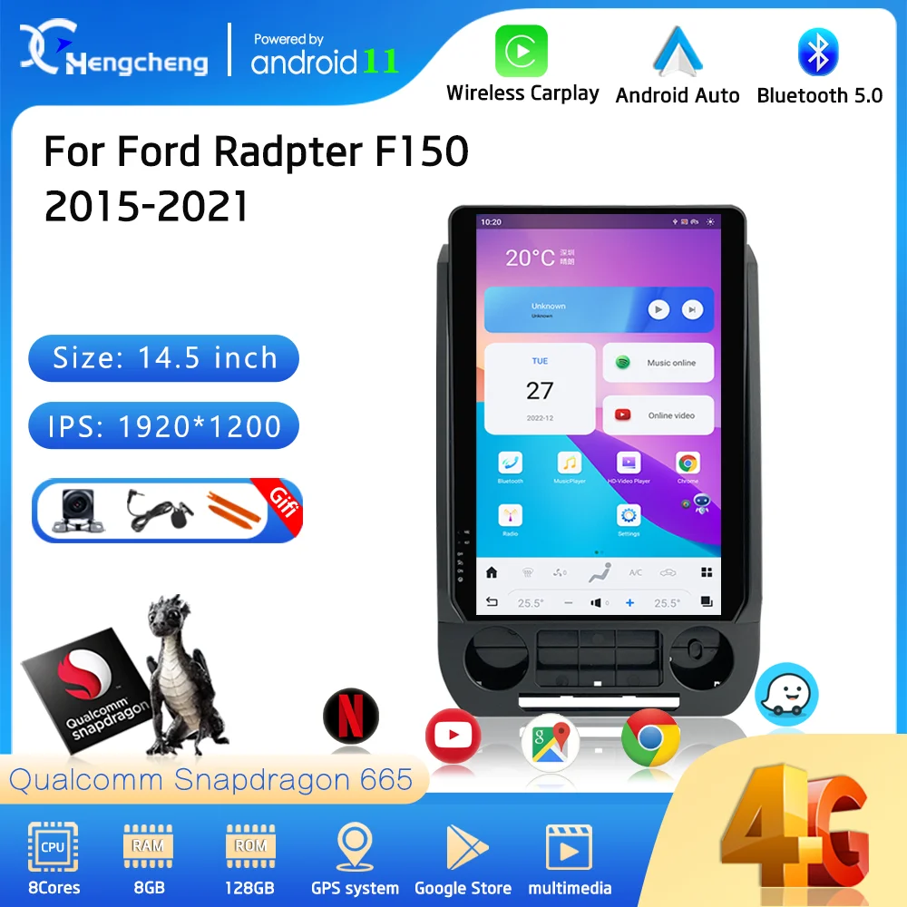 14.5″Head Unit Android11 For Ford Radpter F150 2015 2016-2021 Car Multimedia Video Player GPS Navigation Radio 128G Carplay 4G
14.5″Head Unit Android11 For Ford Radpter F150 2015 2016-2021 Car Multimedia Video Player GPS Navigation Radio 128G Carplay 4G
