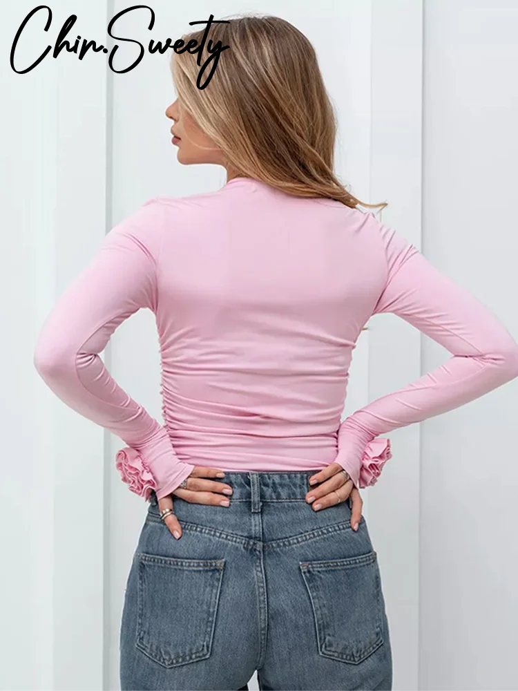 Модные женские рубашки с цветочным декором, тонкие однотонные женские рубашки с длинным рукавом и круглым вырезом, лето 2025 г., элегантная женская уличная верхняя одежда
Модные женские рубашки с цветочным декором, тонкие однотонные женские рубашки с длинным рукавом и круглым вырезом, лето 2025 г., элегантная женская уличная верхняя одежда