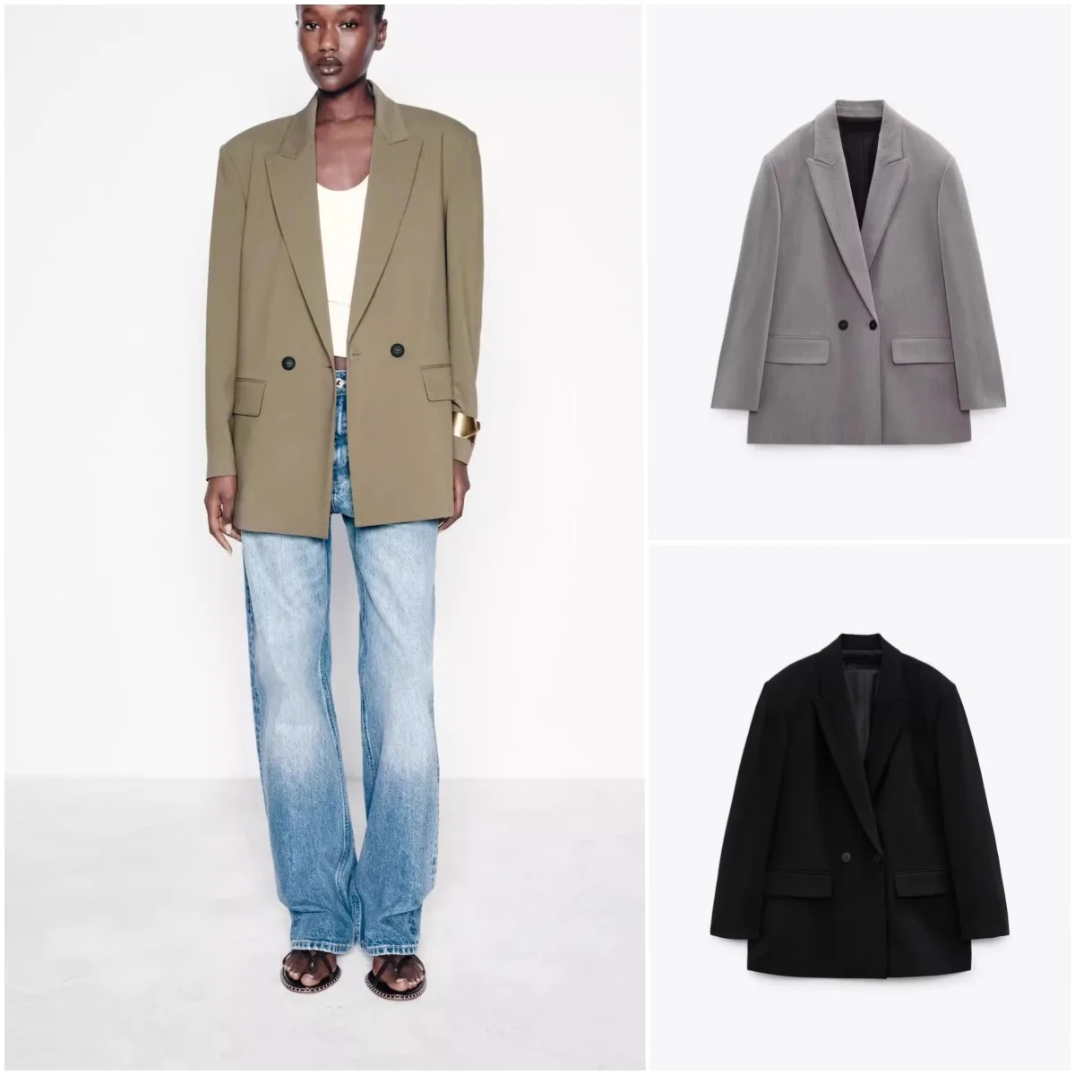 Новый весенний женский пригородный костюм Long Sve, свободный костюм с двойными пуговицами Jaet, модный универсальный дизайн прямого кроя 
Новый весенний женский пригородный костюм Long Sve, свободный костюм с двойными пуговицами Jaet, модный универсальный дизайн прямого кроя