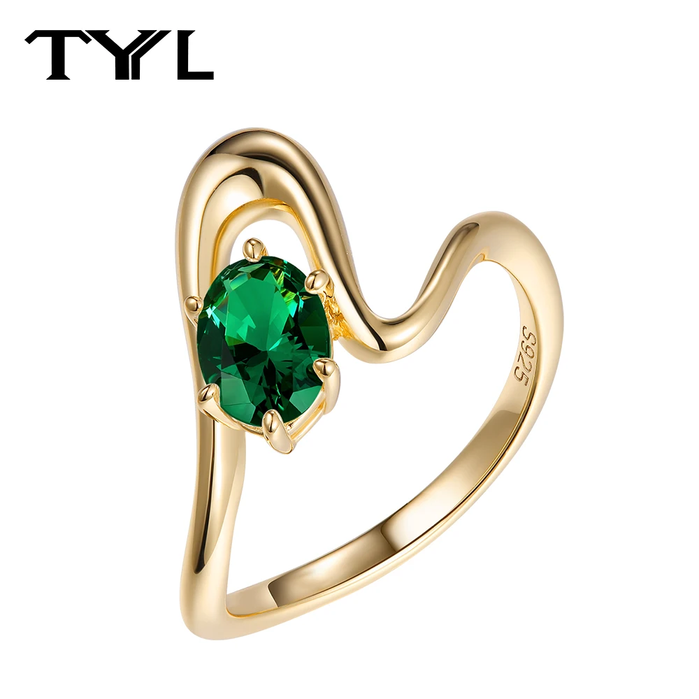 TYYL 5*7MM Oval Cut Emerald Wavy Ring 14k Gold Plated Heart Design Green Gem Rings for Women Daily Wear Anniversary Jewelry Gift
TYYL 5*7MM Oval Cut Emerald Wavy Ring 14k Gold Plated Heart Design Green Gem Rings for Women Daily Wear Anniversary Jewelry Gift