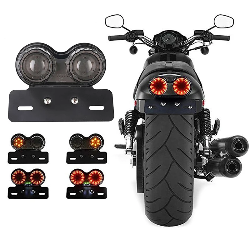 12V Motorcycle Tail Light License Plate Holder Turn Signals Brake Stop Lights Turn Signal brake light Custom Cafe Racer Lamp
12V Motorcycle Tail Light License Plate Holder Turn Signals Brake Stop Lights Turn Signal brake light Custom Cafe Racer Lamp