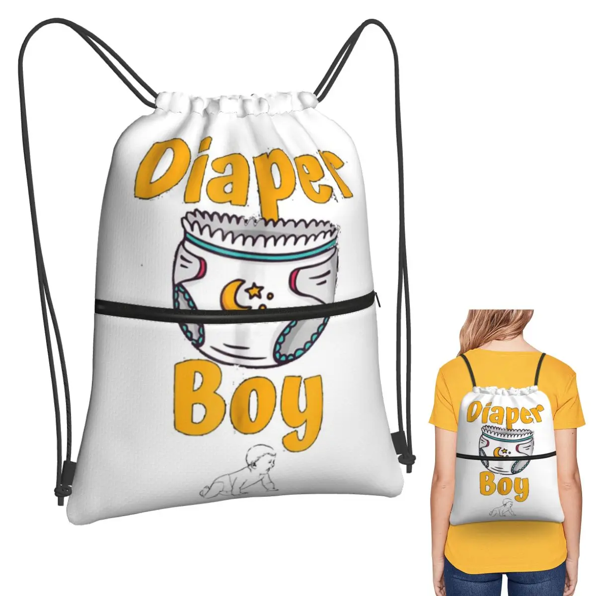Diaper Boy Backpacks Portable Drawstring Bags Sports Bag Book Bags for Travel Students
Diaper Boy Backpacks Portable Drawstring Bags Sports Bag Book Bags for Travel Students