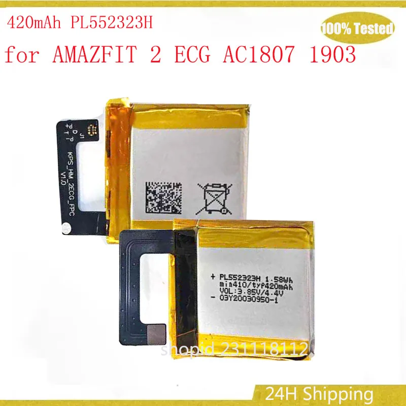 Original New PL552323H 500mAh Battery for AMAZFIT 2 ECG AC1807 1903 Smart Watch Batteries Bateria
Original New PL552323H 500mAh Battery for AMAZFIT 2 ECG AC1807 1903 Smart Watch Batteries Bateria
