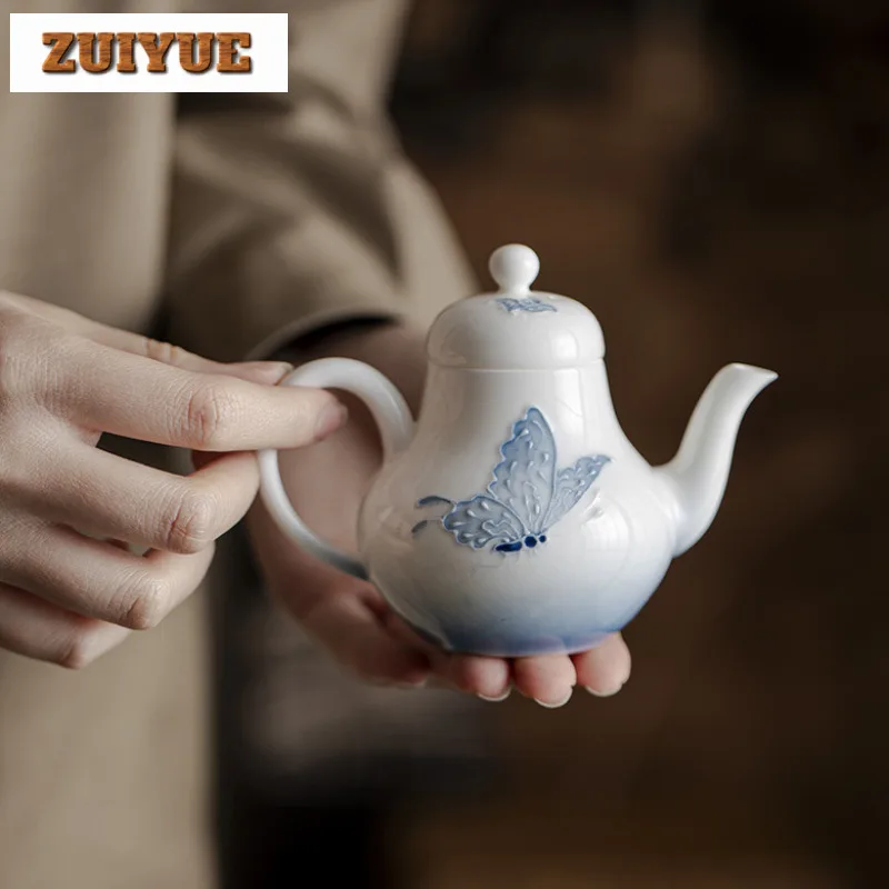 125ml Gradient Ramp Hand-painted Butterfly Teapot Traditional Tea Infuser Pot Tea Maker Kettle With Strainer Teaset Decoration
125ml Gradient Ramp Hand-painted Butterfly Teapot Traditional Tea Infuser Pot Tea Maker Kettle With Strainer Teaset Decoration