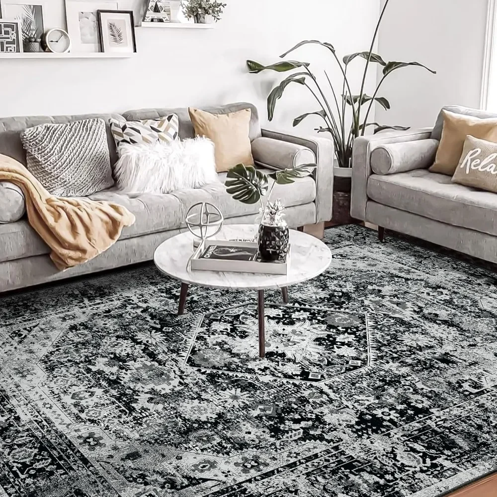 Black Rug Washable 8x10 Area Rugs for Living Room Bedroom Large Non Slip Carpet Boho Throw Rugs for Bedside Laundry Dining
Black Rug Washable 8x10 Area Rugs for Living Room Bedroom Large Non Slip Carpet Boho Throw Rugs for Bedside Laundry Dining