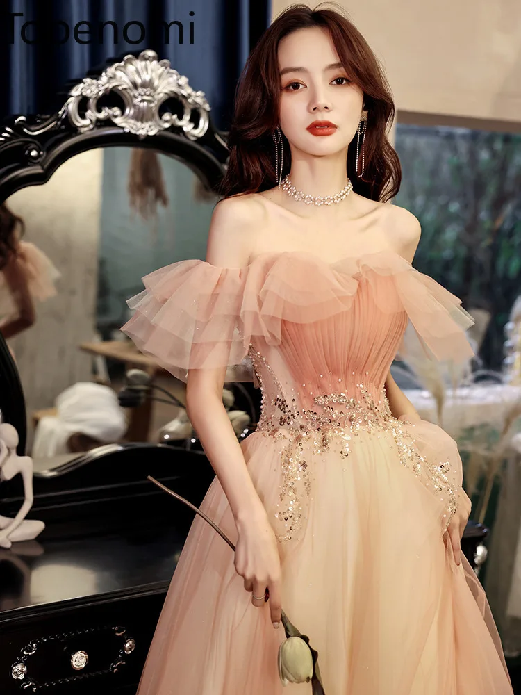 Topenomi Pink Princess Party Dress 2024 New Boat Neck Ruffles Appliques Waist Evening Gown French Elegant Formal Prom Vestidos
Topenomi Pink Princess Party Dress 2024 New Boat Neck Ruffles Appliques Waist Evening Gown French Elegant Formal Prom Vestidos