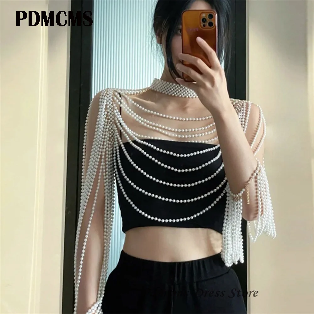 Beaded Pearls Wedding Shawl Bridal Detachable Sleeves For Bride Bachelorette Party Wedding Accessories Bohemian capa novia boda
Beaded Pearls Wedding Shawl Bridal Detachable Sleeves For Bride Bachelorette Party Wedding Accessories Bohemian capa novia boda