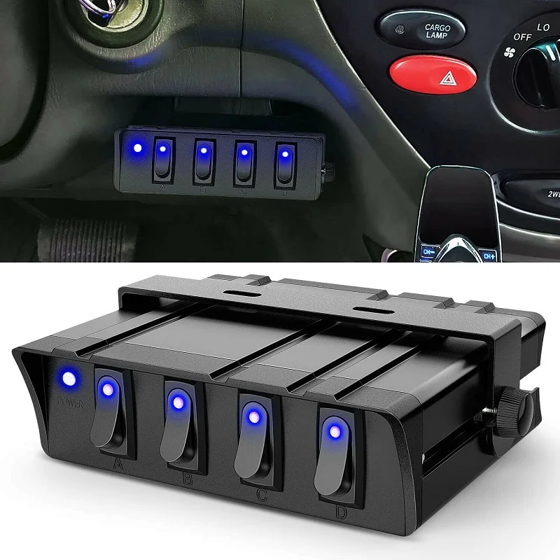 4 Gang Rocker Switch Panel Toggle Controller Box for JEEP Truck Offroad 12V Blue/Red
4 Gang Rocker Switch Panel Toggle Controller Box for JEEP Truck Offroad 12V Blue/Red