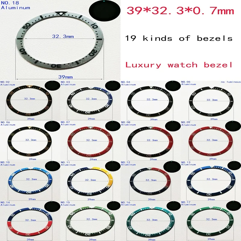 Luxury 39mm Flat Aluminum Watch Bezel Green Dot Luminous Inserts Fit 41mm Watch Case Accessories Inner Ring Diameter 32.3mm
Luxury 39mm Flat Aluminum Watch Bezel Green Dot Luminous Inserts Fit 41mm Watch Case Accessories Inner Ring Diameter 32.3mm