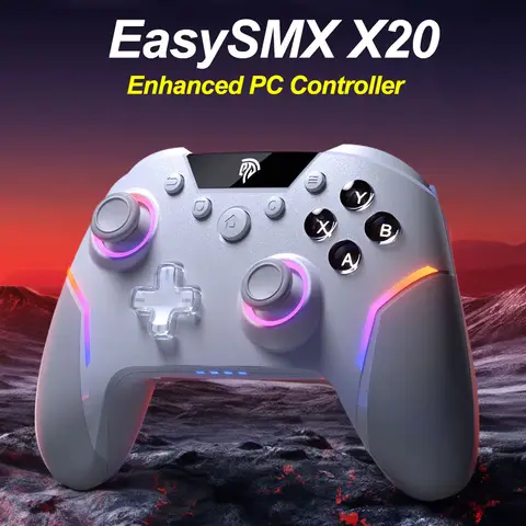 EasySMX Enhanced Controller X20 RGB Gamepad Compatible with PC/Switch/Phone/TV/Steam, Gyroscope Micro Triggers Joystick