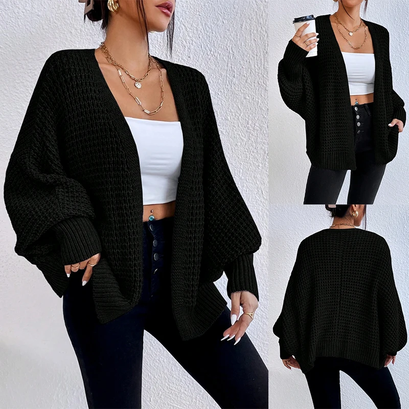 Women's V-Neck Mid-Length Open Front Knit Sweater, Breathable Top, Monochromatic, Autumn, Winter Fashion
Women's V-Neck Mid-Length Open Front Knit Sweater, Breathable Top, Monochromatic, Autumn, Winter Fashion