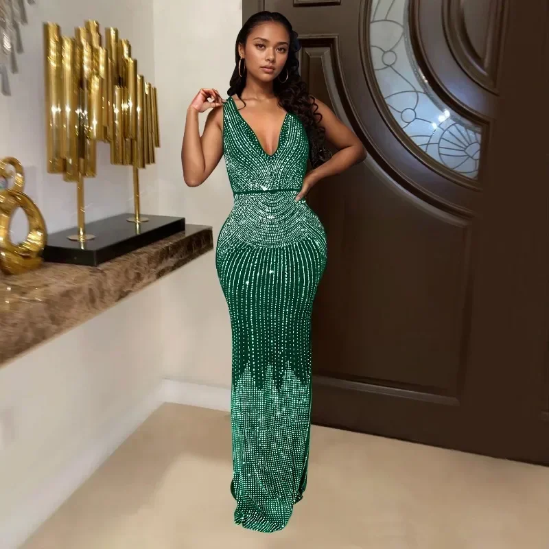 Длинное облегающее платье-макси GUWU с V-образным вырезом, без рукавов, со стразами и кристаллами, для женщин, сексуальное, для клуба, вечеринок, Vestidos
Длинное облегающее платье-макси GUWU с V-образным вырезом, без рукавов, со стразами и кристаллами, для женщин, сексуальное, для клуба, вечеринок, Vestidos