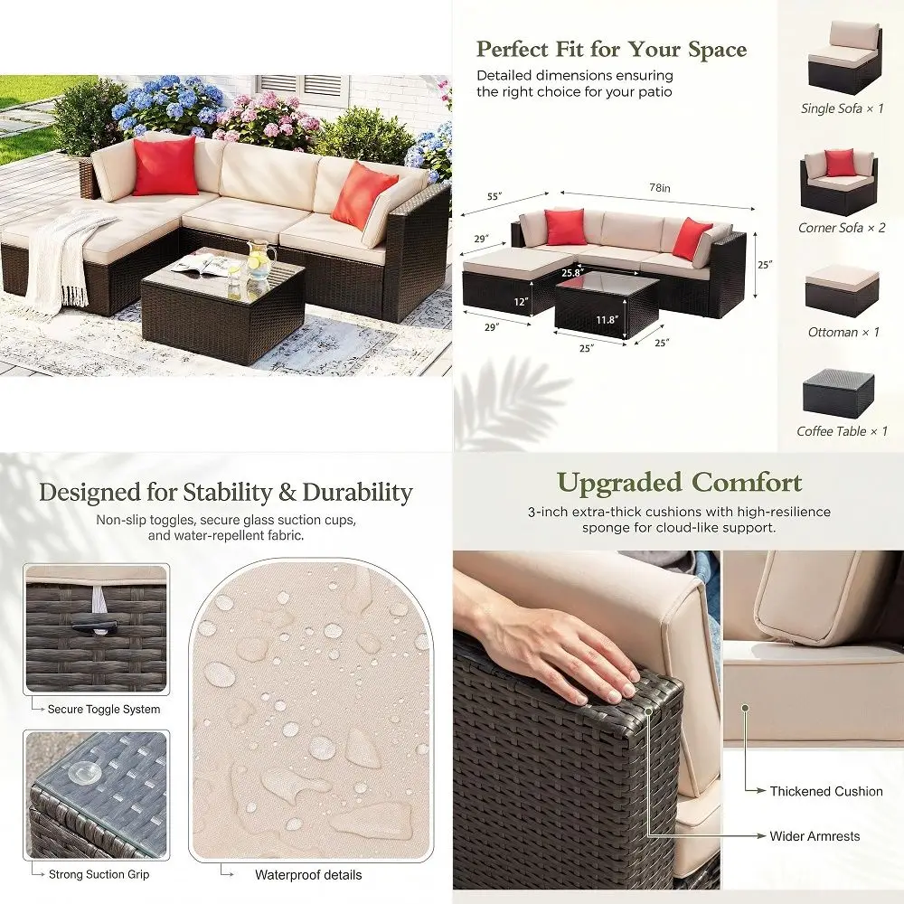 HOME 4Piece Patio Conversation Set, Comfortable Oversized Outdoor Furniture Set with Rocking Chairs and Storage Coffee Table fo
HOME 4Piece Patio Conversation Set, Comfortable Oversized Outdoor Furniture Set with Rocking Chairs and Storage Coffee Table fo