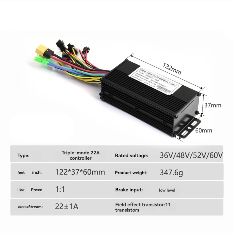ABHS-Ebike 3 Mode 36V 48V 52V 60V 22A Sinewave Controller 11 Tubes For 500W Motor Electric Scooter Parts Ebike Controller
ABHS-Ebike 3 Mode 36V 48V 52V 60V 22A Sinewave Controller 11 Tubes For 500W Motor Electric Scooter Parts Ebike Controller