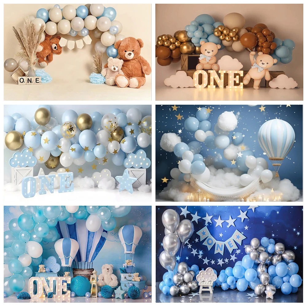 Baby Boy First Birthday Backdrop Bear Balloons Children Portrait Photography Background Kids Baby Shower Cake Smash Banner Decor
Baby Boy First Birthday Backdrop Bear Balloons Children Portrait Photography Background Kids Baby Shower Cake Smash Banner Decor