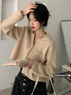Soft Knitted Hong Kong Sle Open Cardigan Women's ort Top Sweater Outerwear Autumn 2025 Faion Ele Feel Outerwear
Soft Knitted Hong Kong Sle Open Cardigan Women's ort Top Sweater Outerwear Autumn 2025 Faion Ele Feel Outerwear