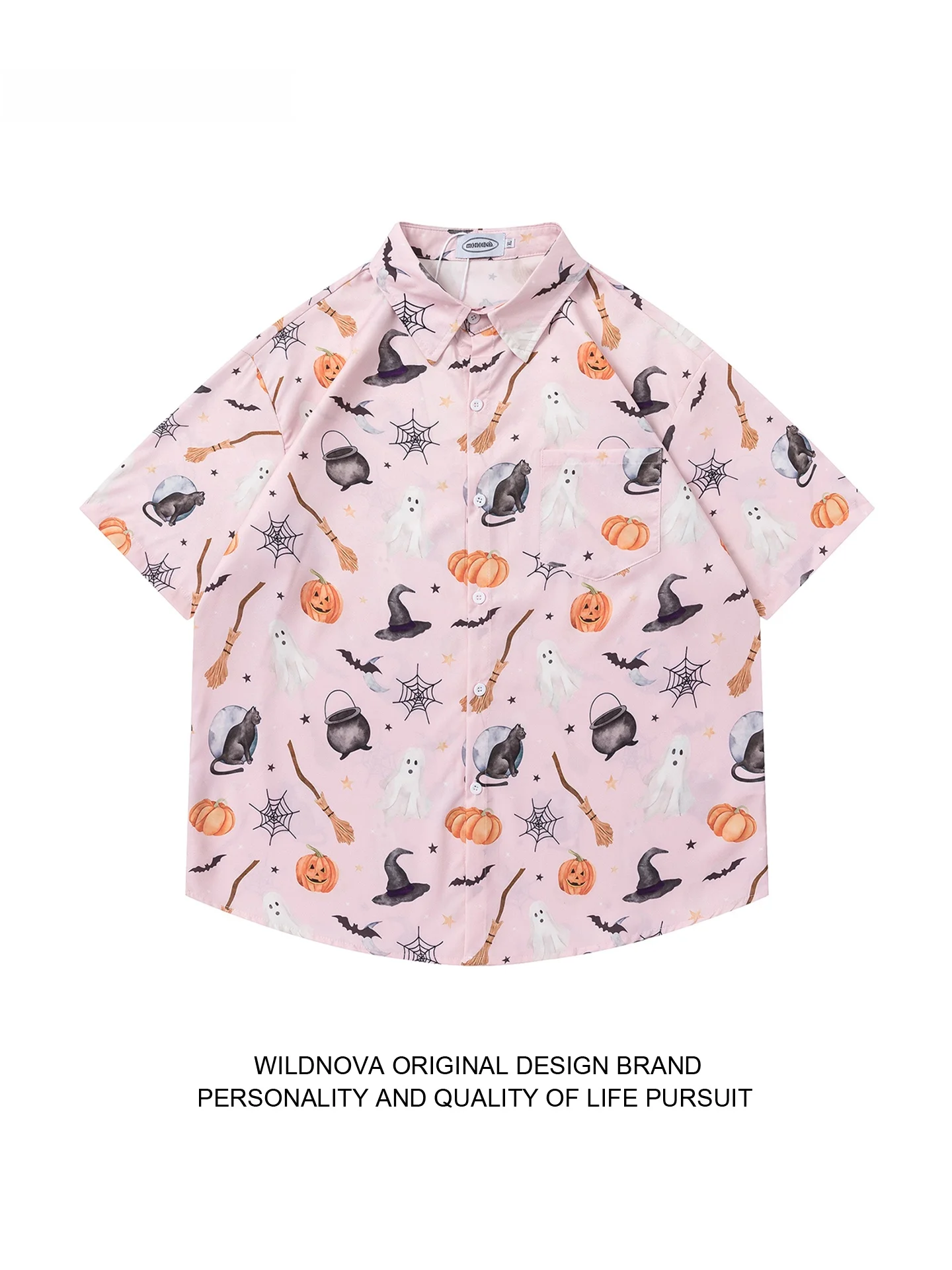 Wildnova Halloween Cartoon Couple Short Sleeve Shirt Pink Hawaiian Style Men Women Summer Casual Fashion Polyester Fabric
Wildnova Halloween Cartoon Couple Short Sleeve Shirt Pink Hawaiian Style Men Women Summer Casual Fashion Polyester Fabric