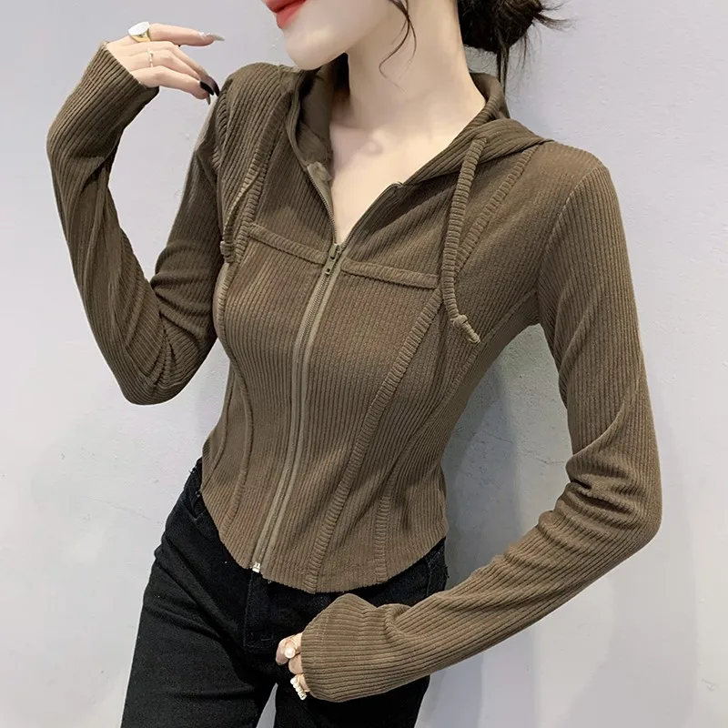 Spring Knitted Hat Sweatshirt Women's Long Sleeve Short Coat Top Drawstring Casual Fashion Commute Style Pure Color Cotton
Spring Knitted Hat Sweatshirt Women's Long Sleeve Short Coat Top Drawstring Casual Fashion Commute Style Pure Color Cotton