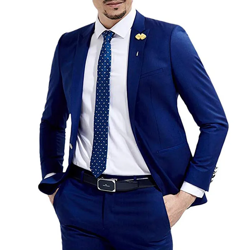 Royal Blue Wedding Suit for Men 2 Pieces Italian Style Slim Fit Groom Tuxedo Male Fashion Blazer with Pants New Arrival 2024
Royal Blue Wedding Suit for Men 2 Pieces Italian Style Slim Fit Groom Tuxedo Male Fashion Blazer with Pants New Arrival 2024