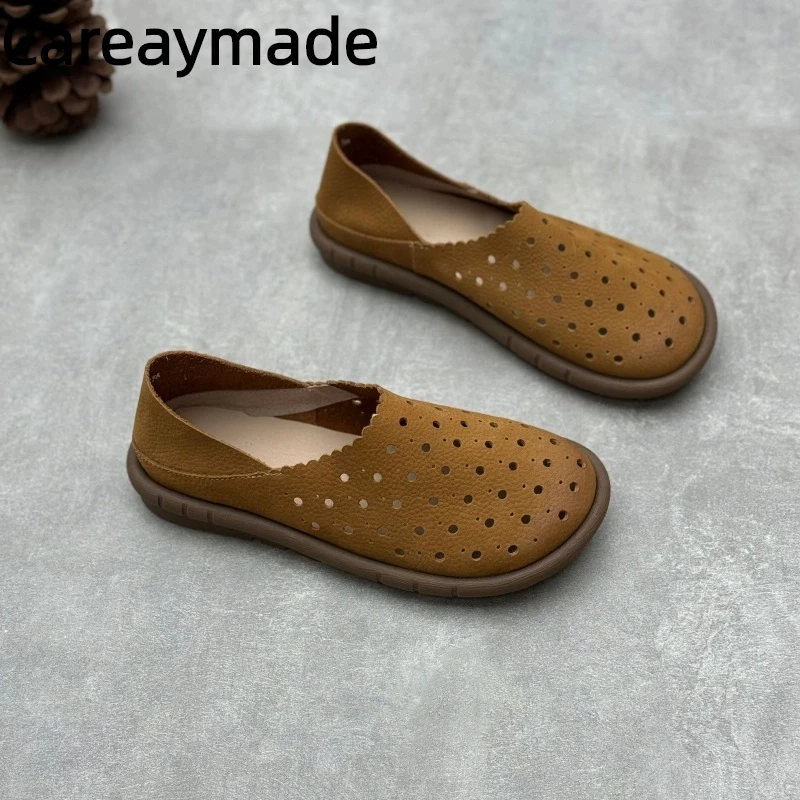 Careaymade-обувь ручной работы из натуральной кожи с широким носком и вырезами на плоской подошве, летние лоферы в стиле ретро, женские сандалии на мягкой подошве с круглым носком
Careaymade-обувь ручной работы из натуральной кожи с широким носком и вырезами на плоской подошве, летние лоферы в стиле ретро, женские сандалии на мягкой подошве с круглым носком